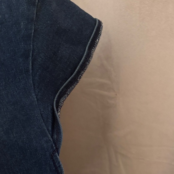 Free People Lia Denim Sweetheart Mini Dress Size M - Picture 6 of 6